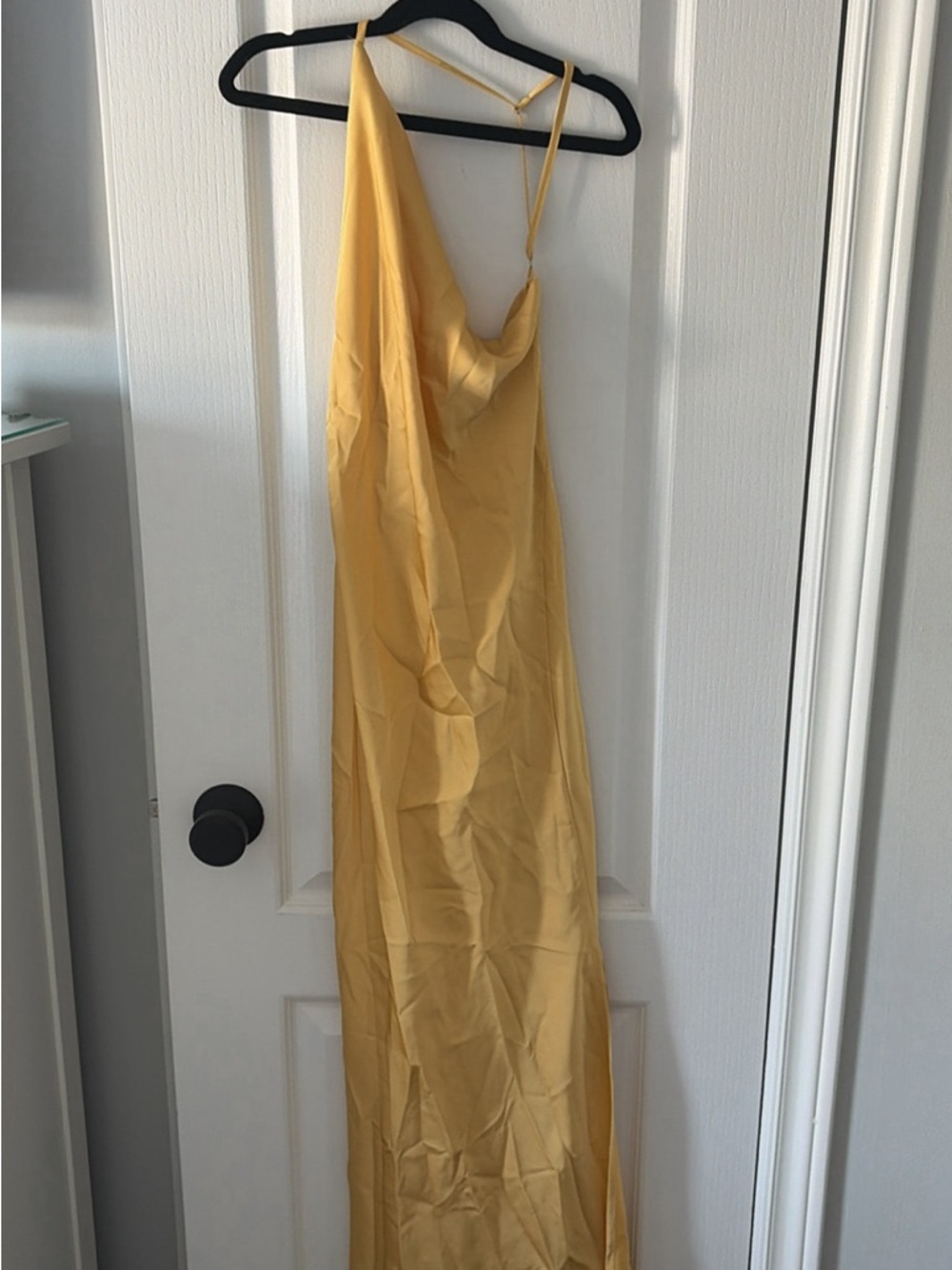 Yellow Satin Slip Dress